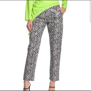 Kendall and Kylie snake embossed faux leather pants. In straight leg style